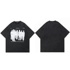 Retro Black Shadow Graphic Oversized T-Shirt — styling shot