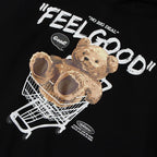 Bear Letter Print Hoodie — front view