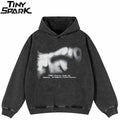 Red Graphic Oversized Hoodie — front view