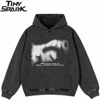 Red Graphic Oversized Hoodie — front view