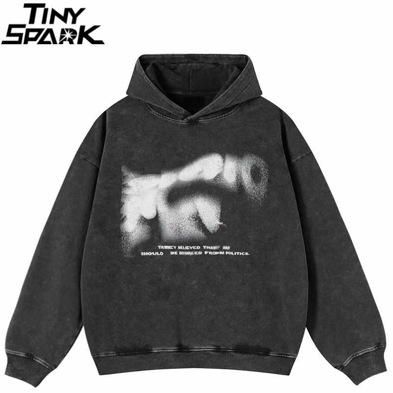 Red Graphic Oversized Hoodie — front view