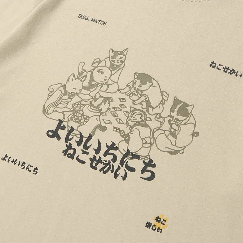 White Kanji Print T-Shirt — front view