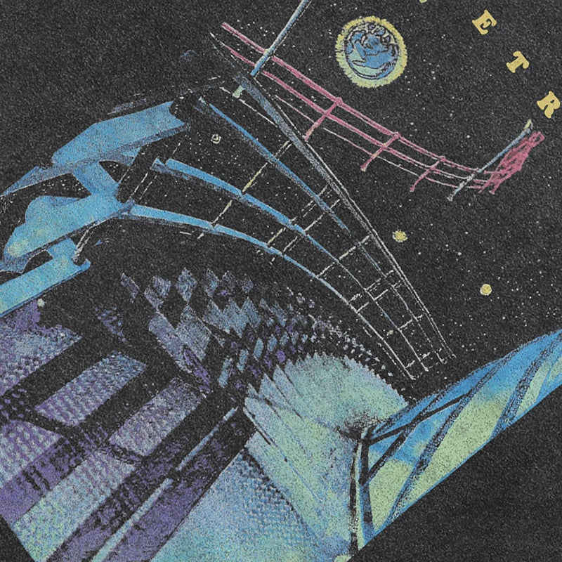 Time Black Graphic Oversized T-Shirt — front view