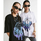 Letter Print Loose T-Shirt — front view