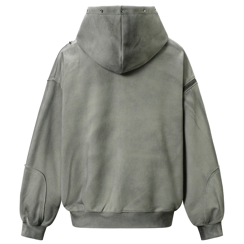 Vintage Zip Oversized Jacket — front view