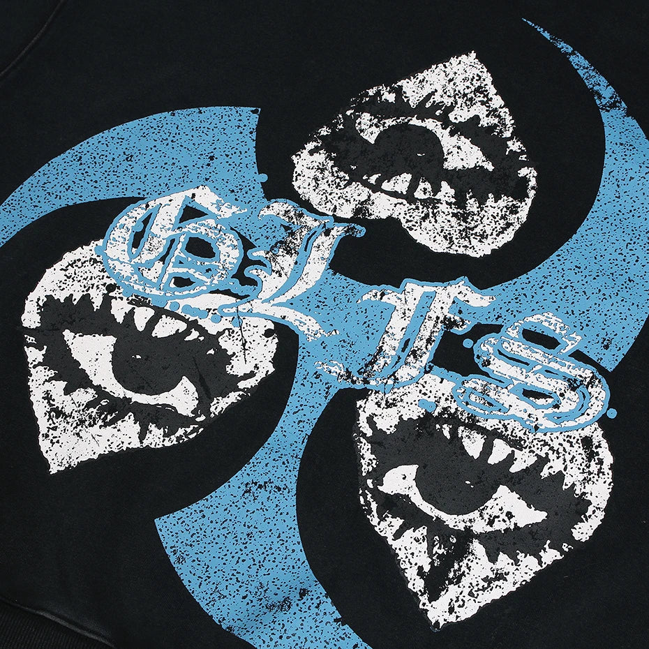 Eyes Graphic Oversized Hoodie — fit shot