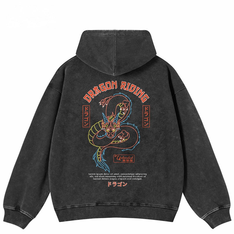 Retro Black Skull Graphic Hoodie — detail shot