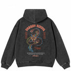 Retro Black Skull Graphic Hoodie — detail shot