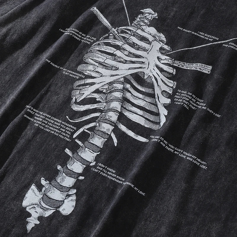 Skeleton Graphic Loose T-Shirt — detail shot