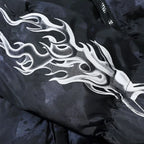 Y2K Letter Tie Dye Padded Oversized Puffer Jacket — fabric close-up