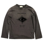 Vintage Eyes Graphic Oversized Long Sleeve Tee — back view