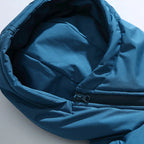 Black Zip Loose Puffer Jacket — fit shot