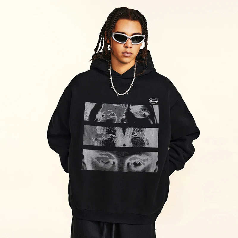 Vintage Eye Graphic Hoodie — front view