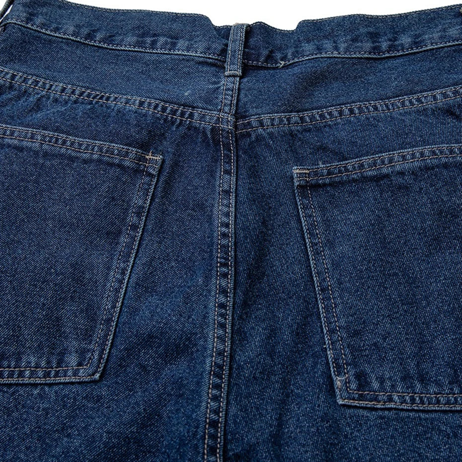 Y2K Blue Loose Denim Shorts — fit shot
