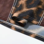 Y2K Vintage Leopard Oversized T-Shirt — fabric close-up