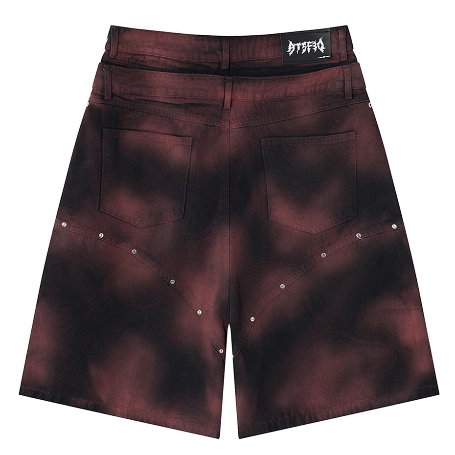 Punk Wide Leg Denim Shorts — detail shot