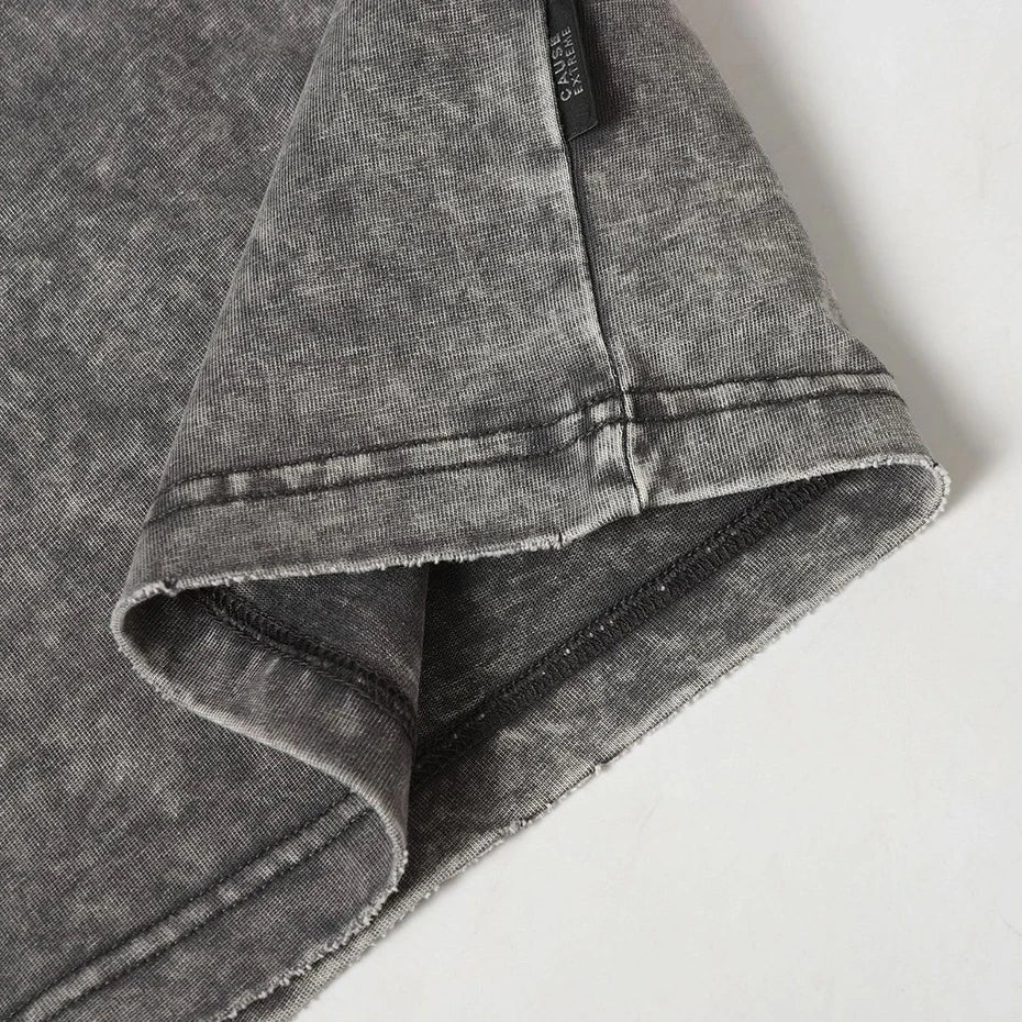 Vintage Pleated Oversized T-Shirt — fabric close-up