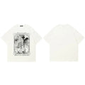 Car White Graphic T-Shirt — fit shot