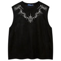 Vintage Embroidered Suede Loose Vest — styling shot