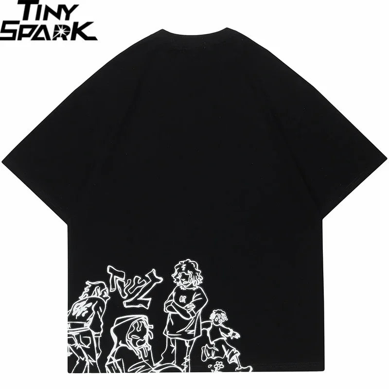 Cartoon Graphic Oversized T-Shirt — back view