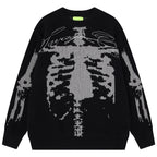 Sweaters Y2K Skeleton Graphic Knit Oversized Sweater — styling shot