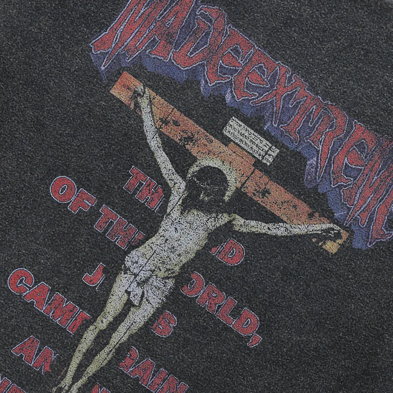 Black Letter Print Hoodie — detail shot