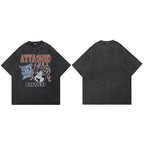 Tees Retro Black Washed T-Shirt — fabric close-up