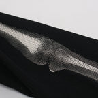 Black Skeleton Graphic Oversized Long Sleeve Tee — fabric close-up
