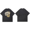 Finger Vintage Black Washed T-Shirt — fabric close-up