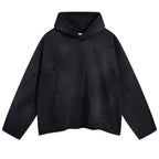 Vintage Ripped Loose Hoodie — back view