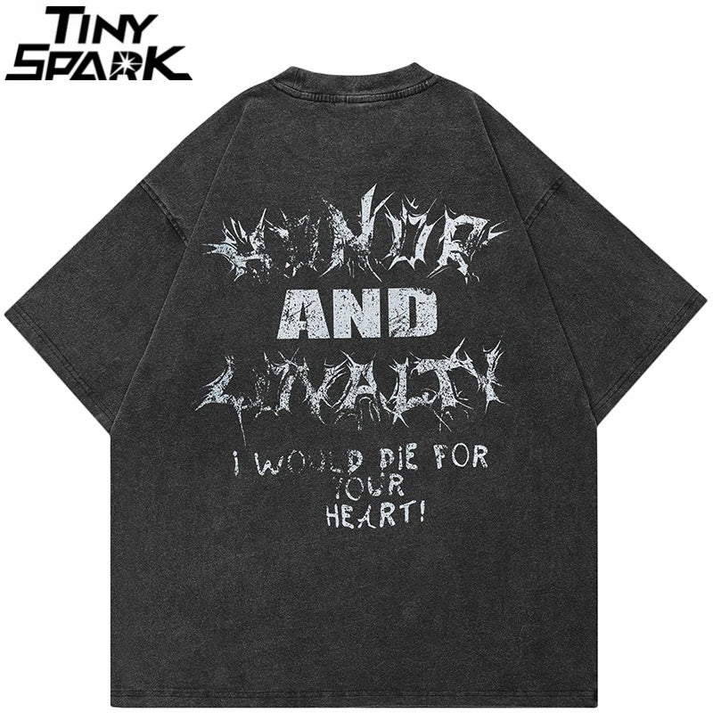 Warrior Retro Black Washed T-Shirt — back view