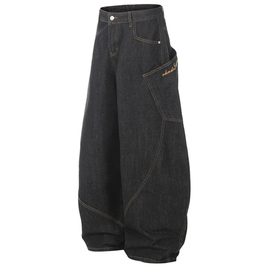 Denim Wide Leg Jeans — front view