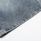 Y2K Vintage Blue Loose Denim Shorts — fit shot