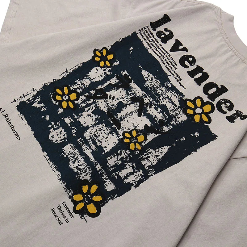 Short Floral Loose T-Shirt — back view