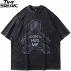 Vintage Black Bear Washed Oversized T-Shirt — front view
