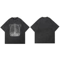 Black Skeleton Washed T-Shirt — detail shot