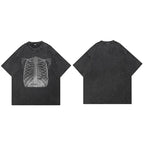 Black Skeleton Washed T-Shirt — detail shot