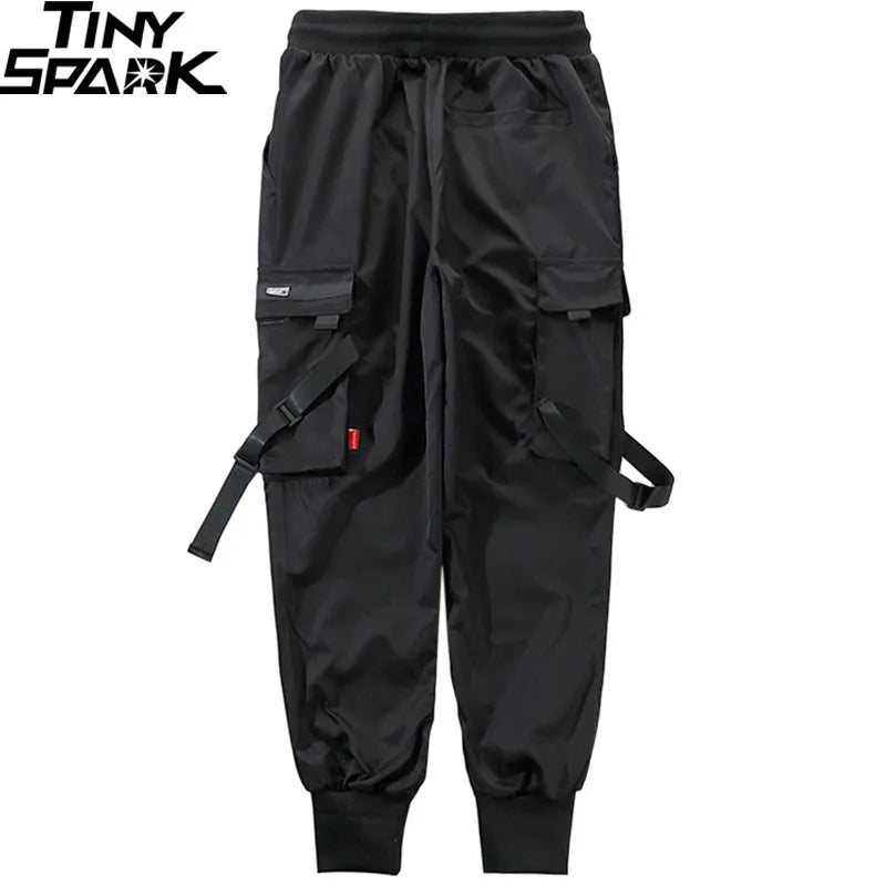 Ribbon Harem Cargo Pants — fabric close-up