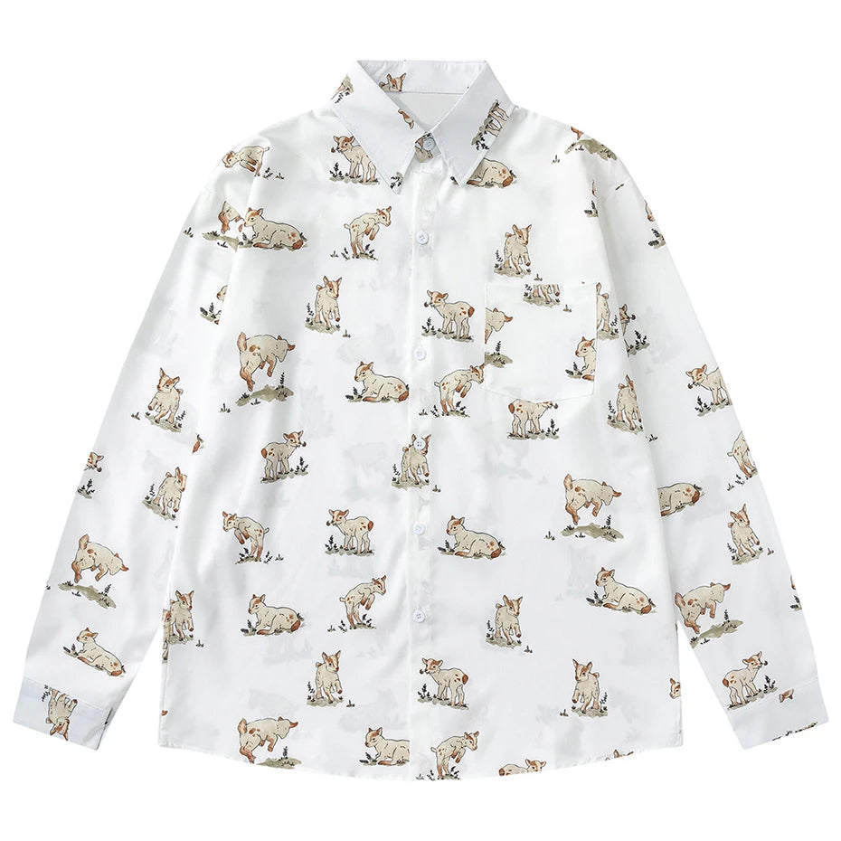 Goat Graphic Loose Shirt — styling shot