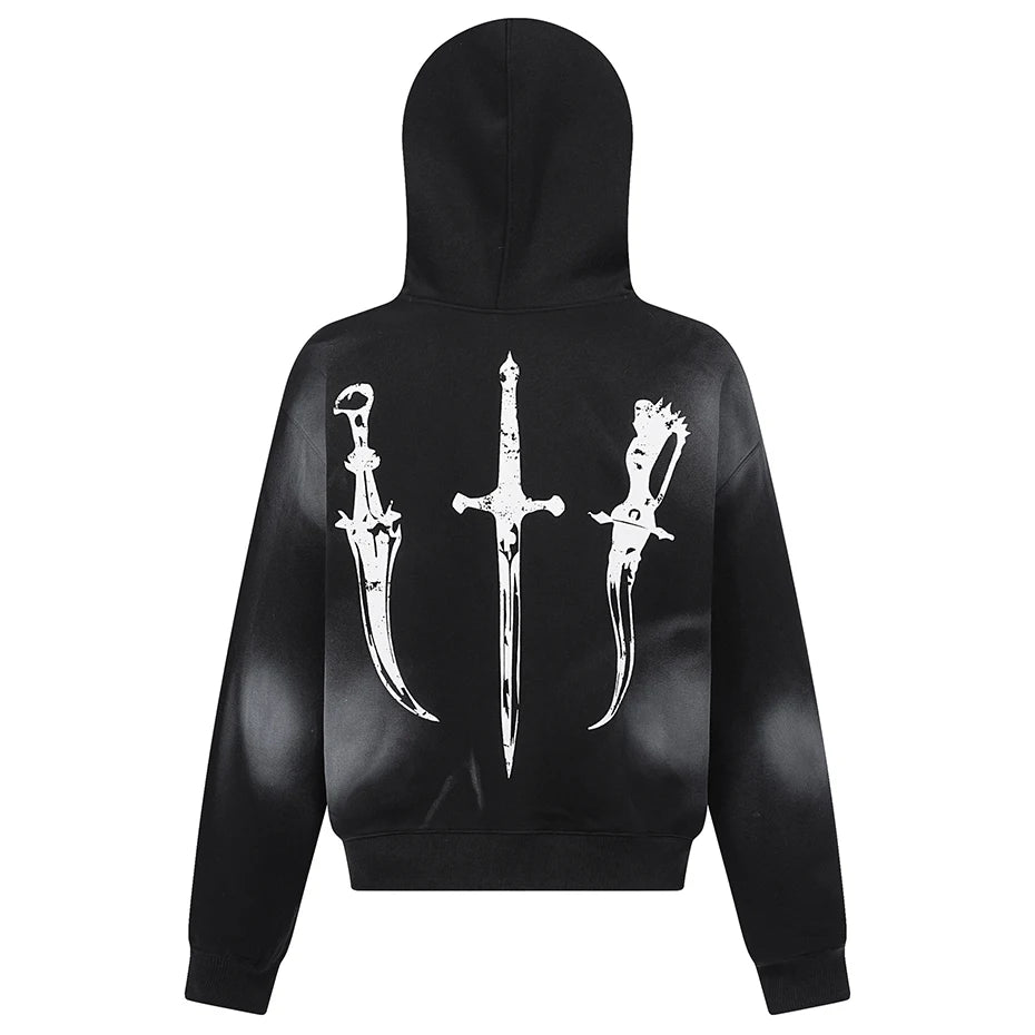 Y2K Hooded Fur Oversized Jacket — detail shot