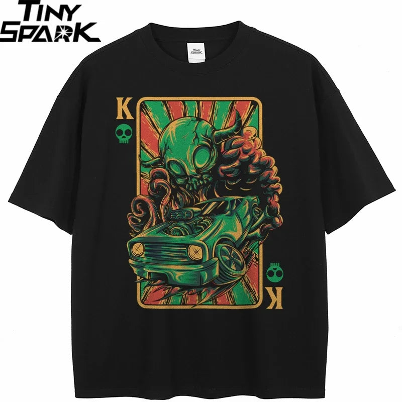 Vintage Black Alien Graphic T-Shirt — detail shot