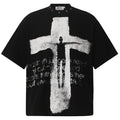 Y2K Cross Graphic Oversized T-Shirt — back view