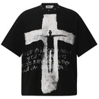 Y2K Cross Graphic Oversized T-Shirt — back view