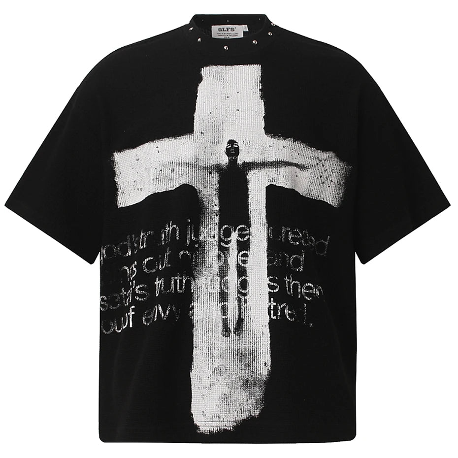 Y2K Cross Graphic Oversized T-Shirt — back view