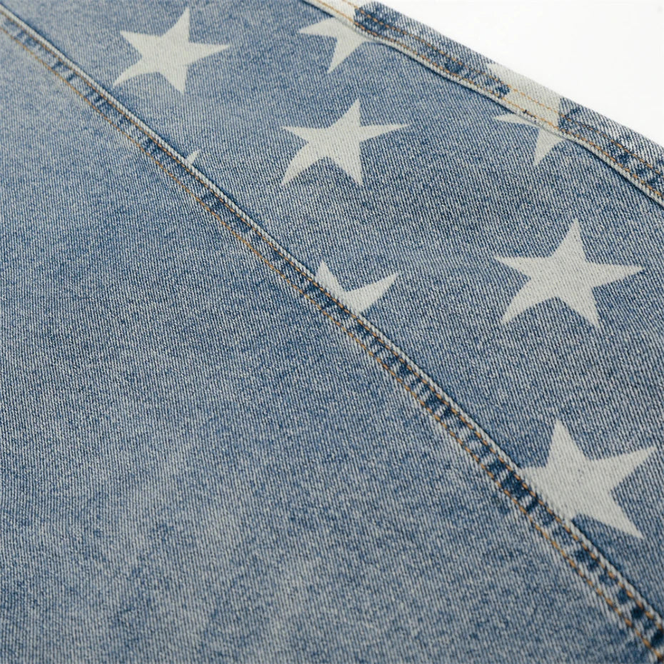 Vintage Star Graphic Denim Baggy Jeans — fit shot