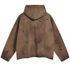 Vintage Ripped Loose Hoodie — front view