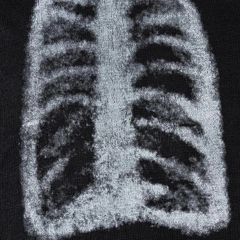 Y2K Skeleton Graphic Knit Oversized Sweater — detail shot