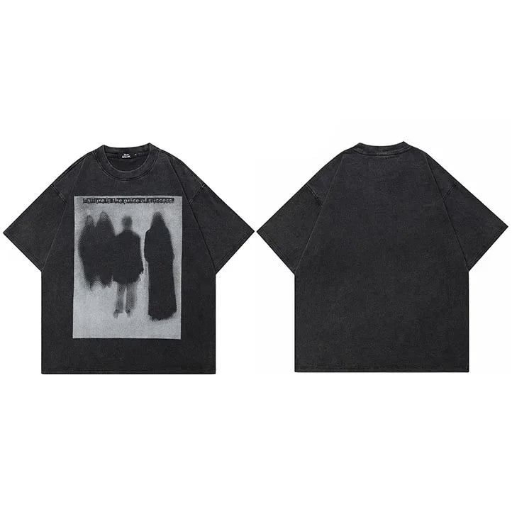 Freak Vintage Black Shadow Washed T-Shirt — fabric close-up