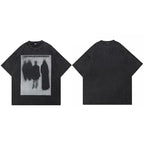 Freak Vintage Black Shadow Washed T-Shirt — fabric close-up