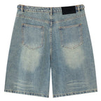 Tactical Y2K Loose Denim Shorts — front view